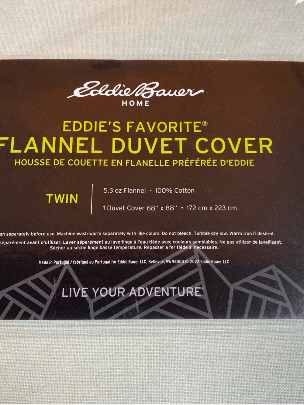Eddie Bauer Eddie’s Favorite Flannel Duvet Cover Green NWT Size Twin